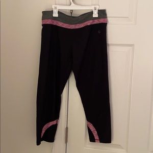Black VOGO Athletica leggings with pink trim